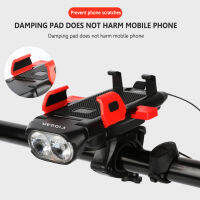 4 in 1 Led Bicycle Light Set Include Mobile With Bicycle Bell Bicycle Light USB Charging 3 Light Modes Waterproof