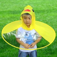 Transparent yellow baby duck raincoat UFO raincoat outdoor cloak type waterproof raincoat trill with direct manufacturers