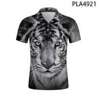 【high quality】  Ropa De Hombre Fashion Casual Summer Short Sleeve Harajuku 3d Printed Tiger Animal Series Men Shirts Streetwear Cool Polo Homme size：s-6xl