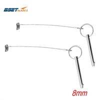 2X 8x76mm SS 316 Boat Top Bimini Quick Release Ball Pin with Lanyard Marine Hardware Deck Hinge Replacement Accessories