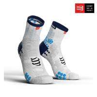 Compressport ถุงเท้าวิ่ง Run Hi-Cut White/Blue