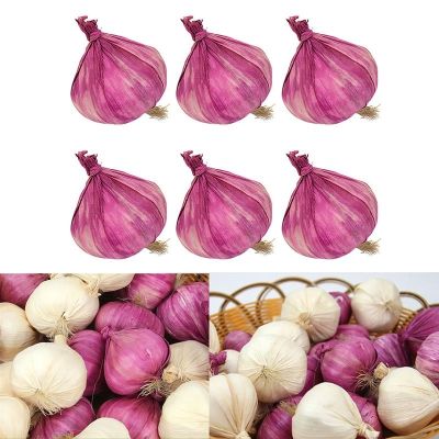 【CW】 6PCS Lifelike Artificial Garlic LifelikeVegetable Fake Vegetable Photography PropsDecoration Supplies