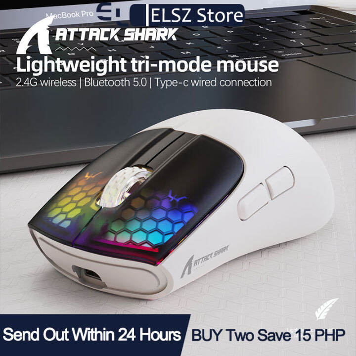 Attack Shark X5 RGB Wireless Mouse Backlit Ultralight 2.4G+BT Recharged ...