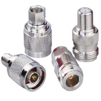 ทองเหลือง4ประเภท L8 N หญิง Coax Adapter Kit ชายหญิงเสาอากาศ N หญิง F หญิง50 Ohm 75ohm RF Coaxial Adapter เสาอากาศสายต่อ N ประเภท F ประเภท Coax Connector Kit