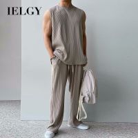 IELGY เสื้อกั๊กผู้ชาย,ชุดกีฬากางเกงเสื้อยืดแขนกุดฝึกออกกำลังกายของผู้ชาย