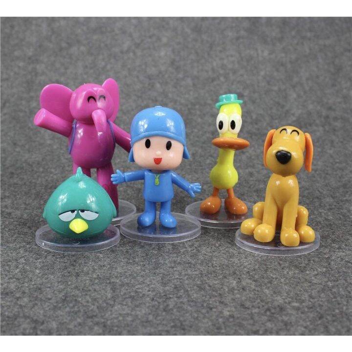 P5pcs/set Cartoon Pocoyo Zinkia Toys Action Figures Kids Cake Toppers