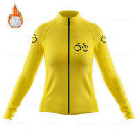 Women 2021 Winter Fleece Cycling Jersey Long Sleeve Bicycle Clothese Outdoor Sports MTB Bike Warm Clothing Ropa Ciclismo Mujer