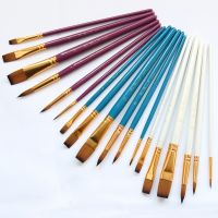 [Kiki tool store] 6pc/set Professional Paint Brush Set Nylon Hair Aluminum Tube Oil Brush Different Shape Round Acrylic Painting DIY Drawing Brush