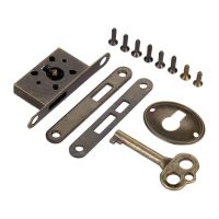 5pcs/1lot Antique Bronze Invisible Lock Key w/screws Retro Buckle Latch Clasp Drawer Wood Jewelry Box Decor Classical Hardware