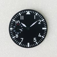 ◘❣ 38.8mm Watch Dial Green Luminous Watch Accessories Suitable for Swiss ETA 6498 Seagull ST3620 Movement