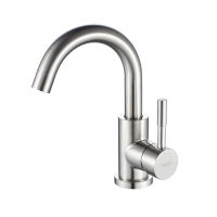 LEDEME Basin Faucets Stainless Steel Bathroom Faucet Rotate Single Handle Hot and Cold Water Basin Mixer Taps Crane L1098-3