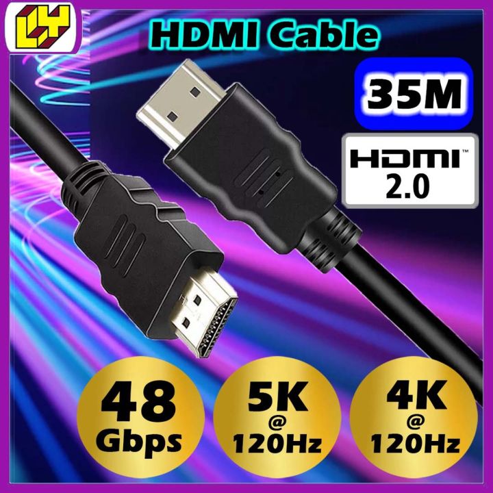 35M HDMI To HDMI 2.0 Cable with Amplifier 5K 120Hz 4K 120Hz 48Gbps HDR Dolby Vision Atmos Braided Projector | Lazada