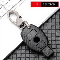 Carbon Fiber Car Keychain Key Ring Case For Mercedes Benz Cls Cla Gl R Slk Amg A B C S Protective Shell Keychain