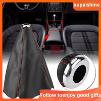 【XPS】[READY STOCK] Universal Bright Black PU Leather Gear Shift Knob Cover Red Stitch Gaiter Boot