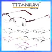 Titanium 100 % แว่นตา รุ่น 9162 กรอบเซาะร่อง Rectangle ทรงสี่เหลี่ยมผืนผ้า ขาข้อต่อ วัสดุ ไทเทเนียม (สำหรับตัดเลนส์) กรอบแว่นตา สวมใส่สบาย น้ำหนักเบา ไม่ตกเทรนด์ มีความแข็งแรงทนทาน Gouging frame Eyeglass Leg joints Titanium material Eyewear Top Glasses