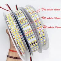 ไฟ LED สองแถวแบบยืดหยุ่นยาว5มม. 4มม. 5มม. 8มม. 15มม. 3000K ไฟ LED สีขาวธรรมชาติ4000K 6000K 120/M 240 Leds/M 360 Leds/M 480 Leds/M