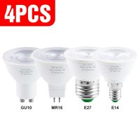 สปอตไลท์ GU10 E27หลอดไฟ LED 4ชิ้นหลอดไฟไฟขั้วเกลียว MR16โคมไฟ Led 220V ไฟสปอร์ตไลท์ Gu5.3โคมไฟ LED E14สำหรับการส่องสว่างในบ้าน Ara