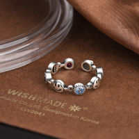 Original 925 Sterling Silver Smile Face CZ แหวนผู้หญิง Counple งานแต่งงานเงินผู้หญิง Vintage แหวน Fine Jewelry