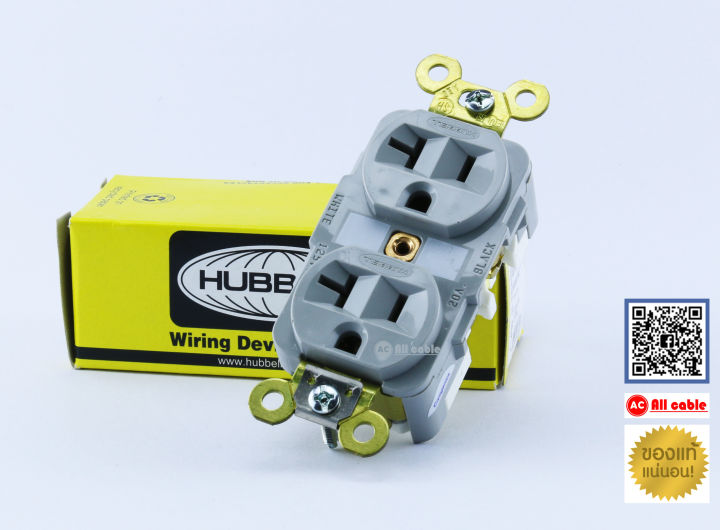 ปลั๊กผนัง-hubbell-รุ่น-hbl5362gy-made-in-u-s-a-แถมฝา-ผ่านการ-cryogenic-ของแท้100-หน้าสีเทา-ร้าน-all-cable