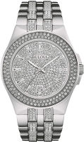 Bulova Crystal Quartz Mens Watch, Stainless Steel , Silver-Tone (Model: 96B235)