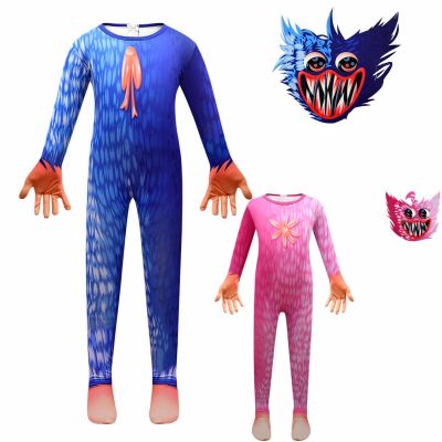 Halloween Child Bodysuit Props Cosplay Wuggys Tights Cartoon Boy Girl Horror Big Mouth Huggy Holiday Gifts