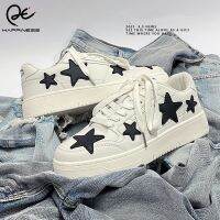 ✷ HQ420 รองเท้าผ้าใบ All-match star สไตล์ฮ่องกง รองเท้าผู้หญิงสีขาวแบน