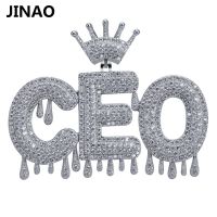 Custom Name Iced Out Crown Bubble Letters Chain Pendants Necklaces Mens Charms Zircon Hip Hop Jewelry Silver color Tennis Chain