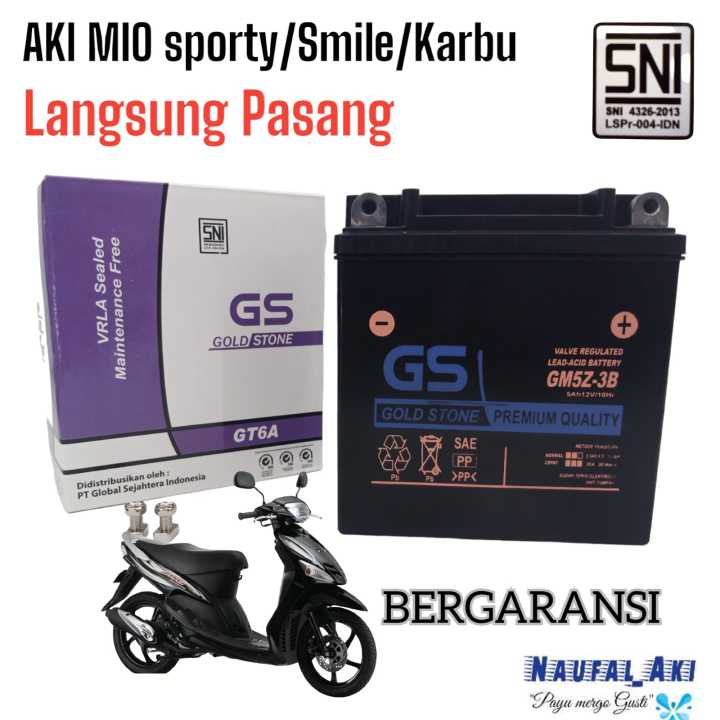 Aki kering motor Mio smile mio sporty Jupiter lama Supra lama vega lama