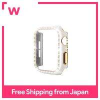 เคสป้องกันใช้ได้กับ Apple รุ่น Watch8/7,เคส Apple ขนาด45มม. 8พิเศษทำจากพลอยเทียมกลิตเตอร์แฟชั่นซุปเปอร์บุ๊กน้ำหนักเบาสวมใส่ง่ายวัสดุ PC Apple นาฬิกา8 7กันชนป้องกัน (45ขอบล้อ: ทอง X ขาว)