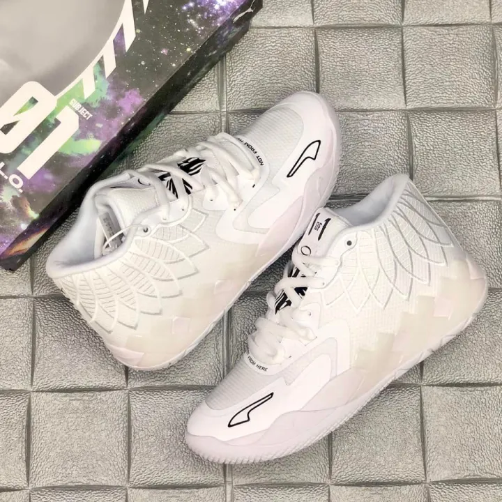 Lamelo Ball MB01 White/Black Sports Basketball Shoes for Men High