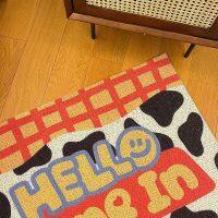 พร้อมส่ง? พรม HELLO สีสันสดใส พรมน่ารัก rug พรมทางเข้า พรมดักฝุ่น carpet พรมปูพื้น พรมเช็ดเท้า พรมกันลื่น พรมแต่งห้อง