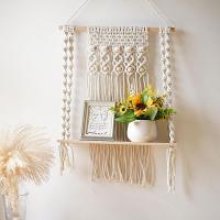 Boho Macrame Wall Hangings ผ้าฝ้ายธรรมชาติ Boho Macrame Tapestry Wall Art ทอตกแต่งบ้าน Wall Pediment Boho Macrame Tapestry สำหรับ