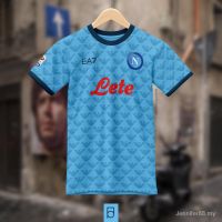 ชุดกีฬา Napoli เสื้อเจอร์ซีย์แบบสั้นสำหรับผู้ชายและผู้หญิงเสื้อยืดฟุตบอล