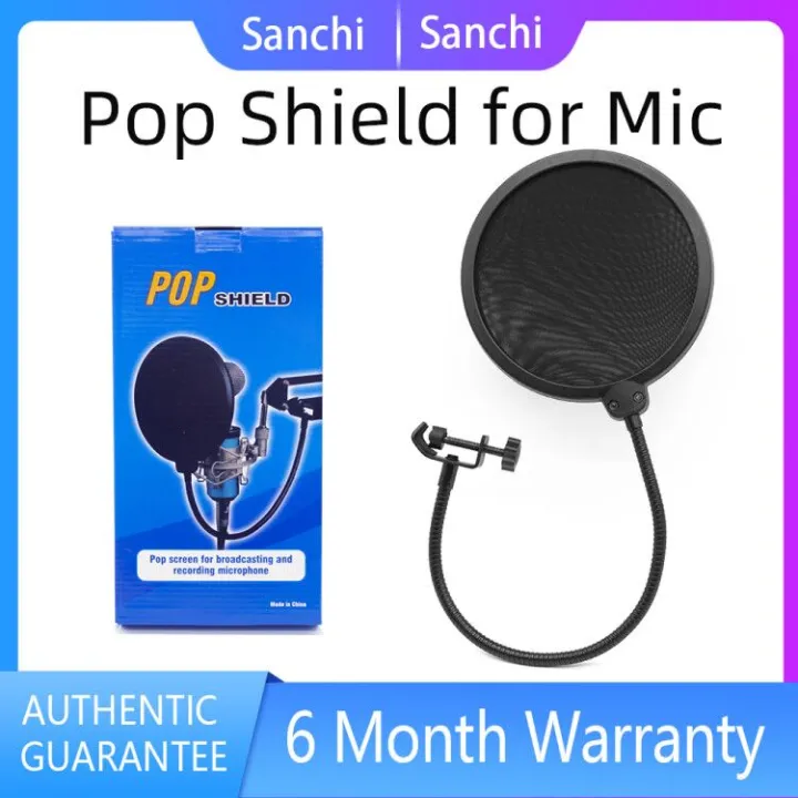 Sanchi Metal Microphone POP SHIELD for Condenser Mic Dual Layer Mic Pop ...