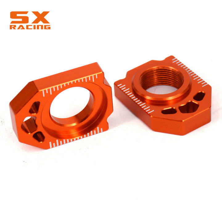 รถจักรยานยนต์-cnc-ด้านหลังเพลาบล็อกปรับโซ่สำหรับ-ktm-sx-xc-sxf-xcf-125-150-200-250-300-350-450-2013-2014-2015-2016-2017-2022