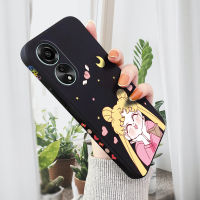 เคสสำหรับ OPPO A78 4G ใหม่เคสคลุมทั้งหมดปลอกซิลิโคนของเหลวลายการ์ตูนดวงจันทร์น่ารักเคสโทรศัพท์สำหรับหญิงสาวน่ารักขอบสี่เหลี่ยม