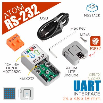 【✴COD✴】 fuchijin77 อะตอม Rs-232 M5stack อย่างเป็นทางการ M5atomic ตัวแปลงระดับ Ttl-Rs232แบบฟูลดูเพล็กซ์โพรโทคอลการสื่อสารการควบคุมในโรงงานอุตสาหกรรมมาตรฐาน