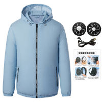 Zhuiyi®Cooling Jacket พัดลม USB 3ความเร็วเสื้อแขนยาวผู้ชาย Hooded เครื่องปรับอากาศแจ็คเก็ตเสื้อผ้า Streetwear