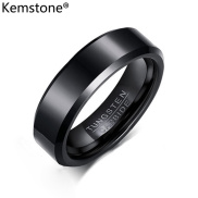 Kemstone 6MM Simple Silver Plated Tungsten Steel Ring For Men