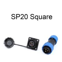 SP20 IP68 Waterproof Connector 1/2/3/4/5/6/7/9/10/12/14Pin Electric Aviation Connector Plug And Socket With Square 4 hole