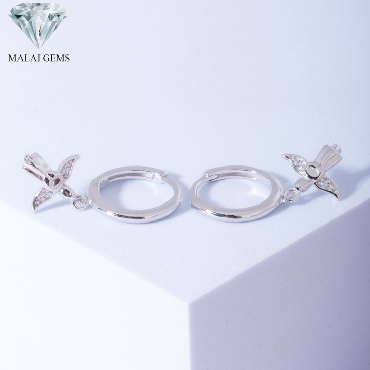 malai-gems-ต่างหูเพชร-เงินแท้-silver-925-เพชรสวิส-cz-เคลือบทองคำขาว-รุ่น-225-e17742-แถมกล่อง-ต่างหูcz-ต่างหูเงินแท้