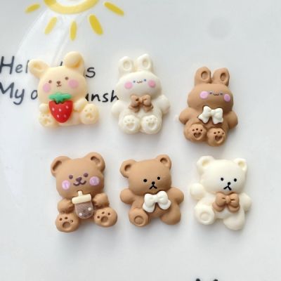 Micha Color Bear and Bunny Resin Flatback Diy Hairpin Mobile Phone Case Decoration Accessories