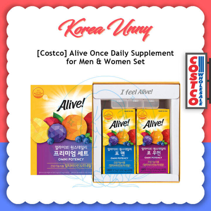 [Costco] Alive Once Daily Supplement for Men & Women Set Lazada