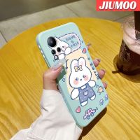 JIUMOO เคสสำหรับ Infinix Note 11 Note 12 G96เคสการ์ตูนกระต่ายน่ารักลวดลายสวยงามบางดีไซน์ใหม่เคสโทรศัพท์ขอบสี่เหลี่ยมเคสป้องกันปลอกซิลิโคนนิ่มเคสกันกระแทก