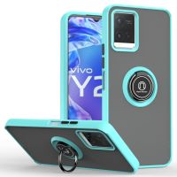 {Taoyitao Case} เคสกันกระแทกเคส TPU ที่วางแหวนแม่เหล็กสำหรับ VIVO Y21 Y21S Y33S Y20 V21 V21E Y17 Y15 Y12 Y11เคสหลัง PC แบบแข็งผิวด้าน