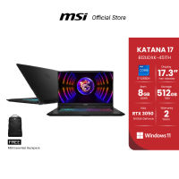 MSI Notebook (โน๊ตบุ๊ค) Katana 17 B12UDXK-451TH / 17.3" / Intel Core i7-12650H / RTX 3050 / 8GB DDR5 / 512GB PCIe NVMe M.2 SSD / Windows 11 Home