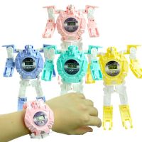 Deformation Robot Watch Children Electronic Wristwatch Robots Transformation Creative Cartoon Figures Toys Kids Gift 2022