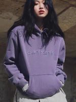 Carhartt เสื้อสเวตเตอร์แบบสวมหัวสำหรับปักตัวอักษร,เสื้อแจ็คเก็ตลำลองทรงหลวมเสื้อฮู้ดเรียบง่ายสำหรับผู้ชายและผู้หญิง