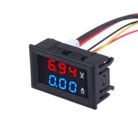 DC 0-100V 10A LED Digital Voltmeter Ammeter Dual Display Voltage Detector Current Meter Panel Amp Volt Gauge 0.28 quot; Red Blue