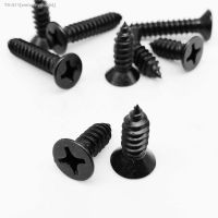 ㍿☾✢ 10/100 M1.7 M2 M2.5 M3 M3.5 M4 Mini Small Black 304 Stainless Steel Cross Phillips Flat Countersunk Head Self Tapping Wood Screw